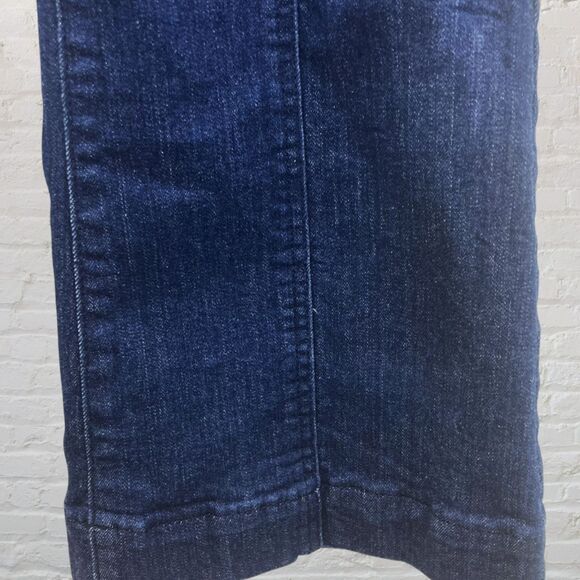 INC Crop Jeans 12 Pull On Wide Leg Stretch Denim Blue Cotton Comfy 💙 - Picture 10 of 13